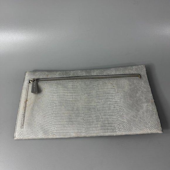 Michael Kors Silver Croc-Print Clutch with Rhinestones - Picture 5 of 13